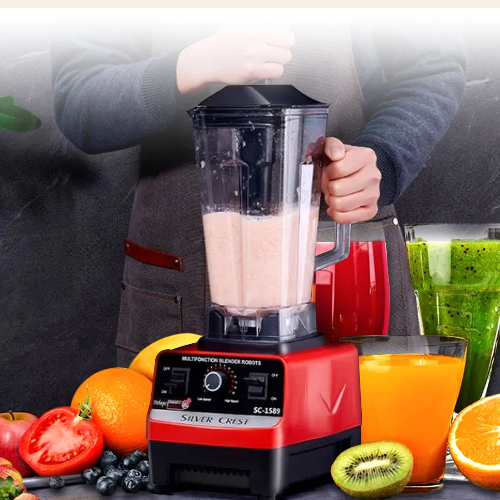 الخلاط والمحضر التجاري الخارق 4500W مع مطحنة بهارات ووعاء مقاوم للكسر 2.5 لتر